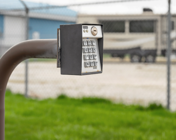 Closeup Keypad Security Close-up of keypad gate entry system at All Seasons Storage in Franksville, WI